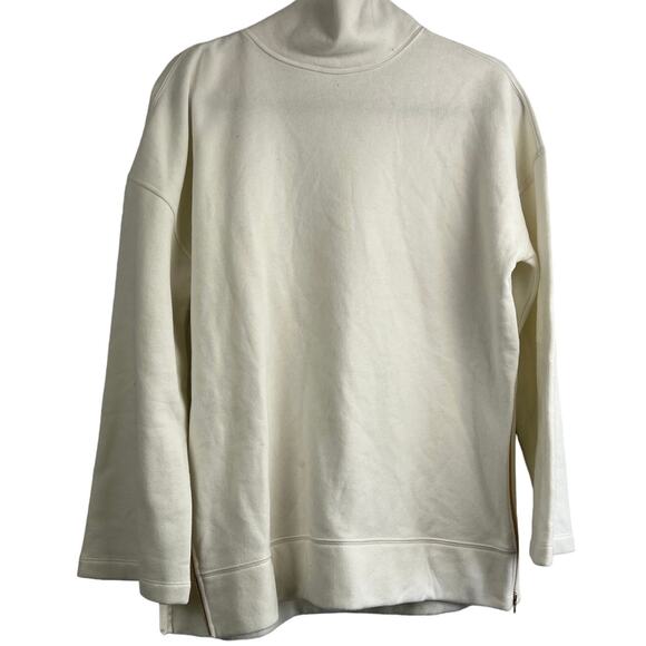 JoyLab Women's White Fleece Long Sleeve Tunic With Side Zip - Size Small - NWT - Picture 1 of 8